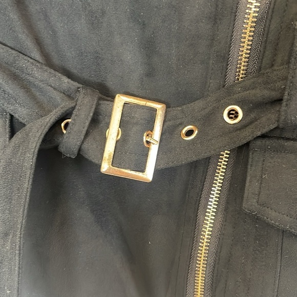Free Generation Los Angeles Black Suede Jacket - Size M - Zipper & Gold Buttons - Picture 3 of 14